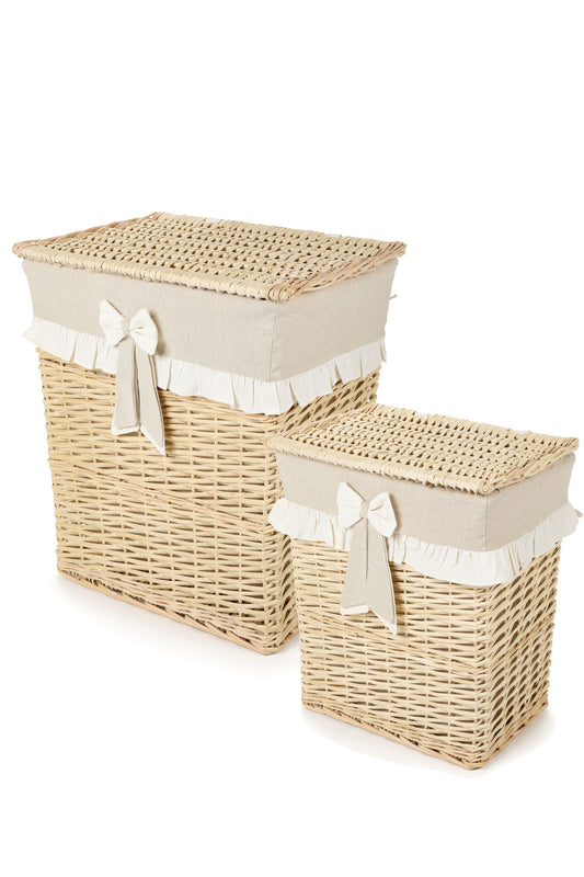 CESTO IN VIMINI PORTABIANCHERIA -NUVOLE DI STOFFA