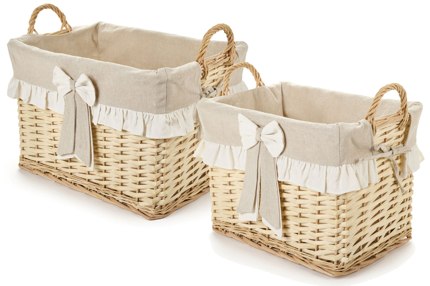 CESTO VIMINI CON MANICI - NUVOLE DI STOFFA