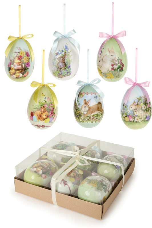 CONFEZIONE 6 UOVA DECORATE - NUVOLE DI STOFFA