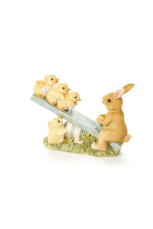 CONIGLIO IN RESINA - NUVOLE DI STOFFA