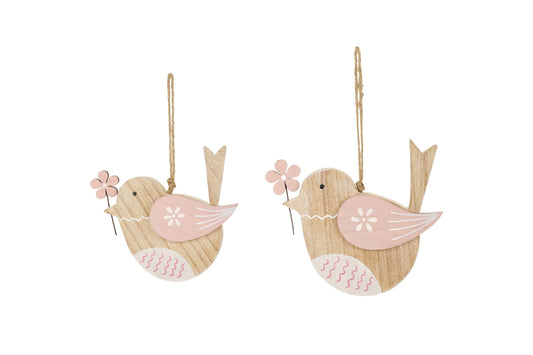 SET UCCELLINI DA APPENDERE IN LEGNO - NUVOLE DI STOFFA