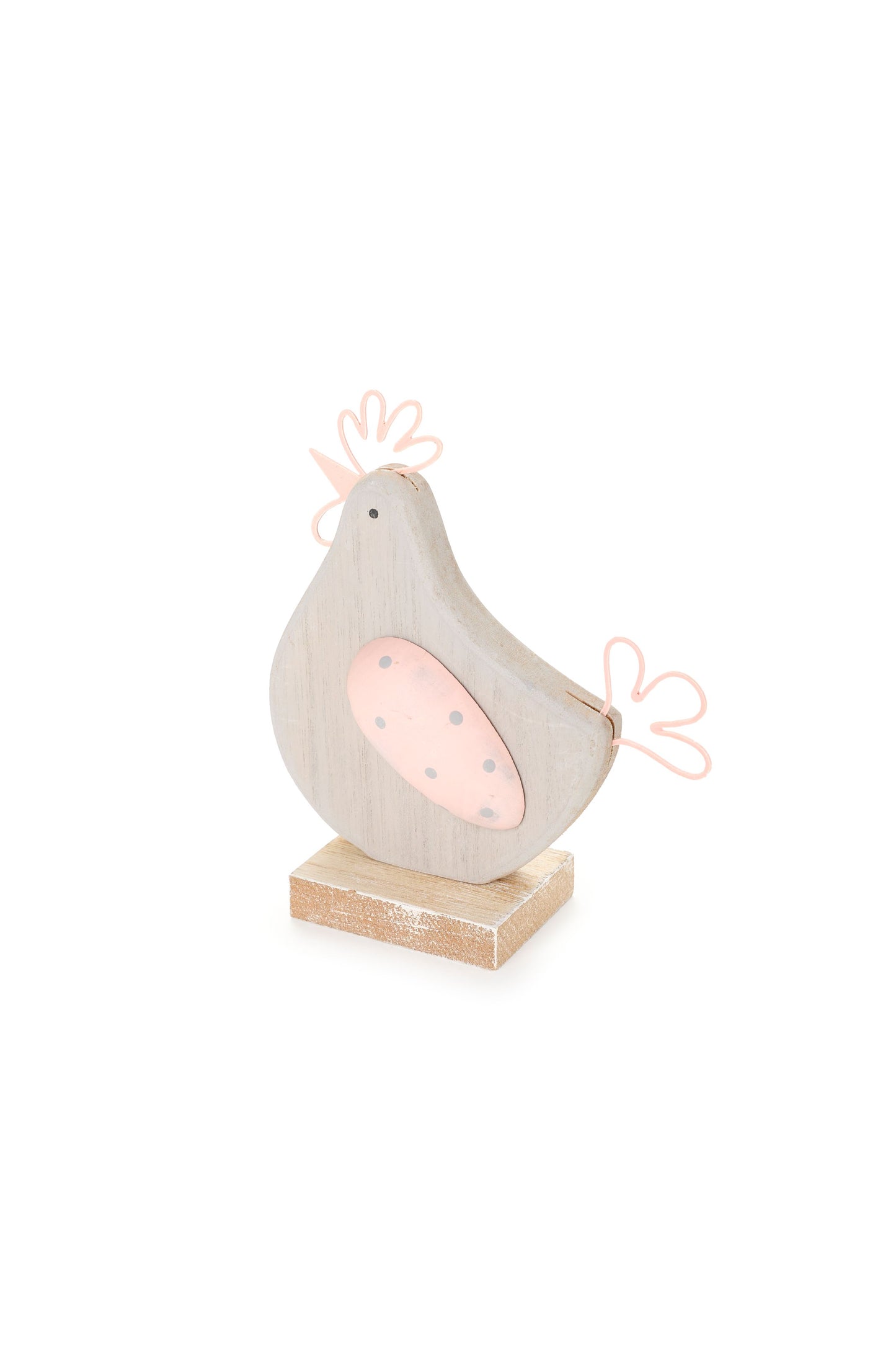 SET DUE GALLINE IN LEGNO DECORATIVE - NUVOLE DI STOFFA