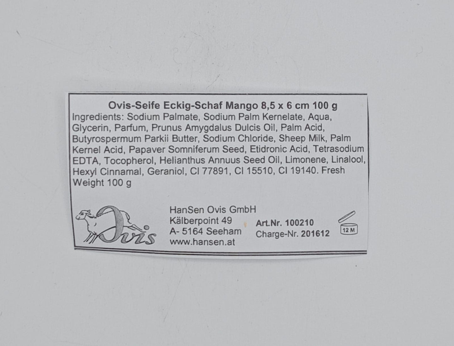 SAPONE NATURALE - OVIS - MANGO