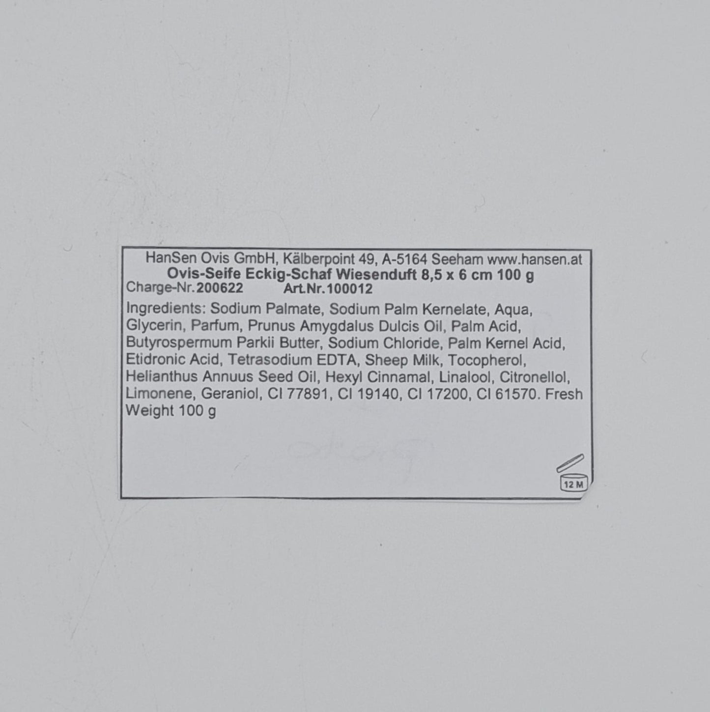 SAPONE NATURALE - OVIS - PROFUMO DI PRATO