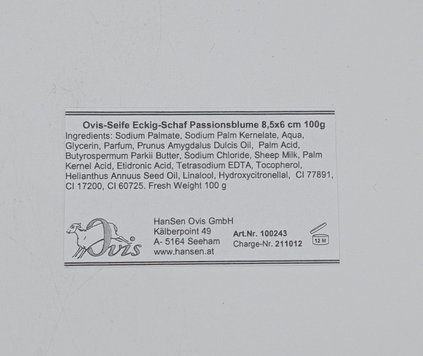 SAPONE NATURALE - OVIS - PASSIFLORA