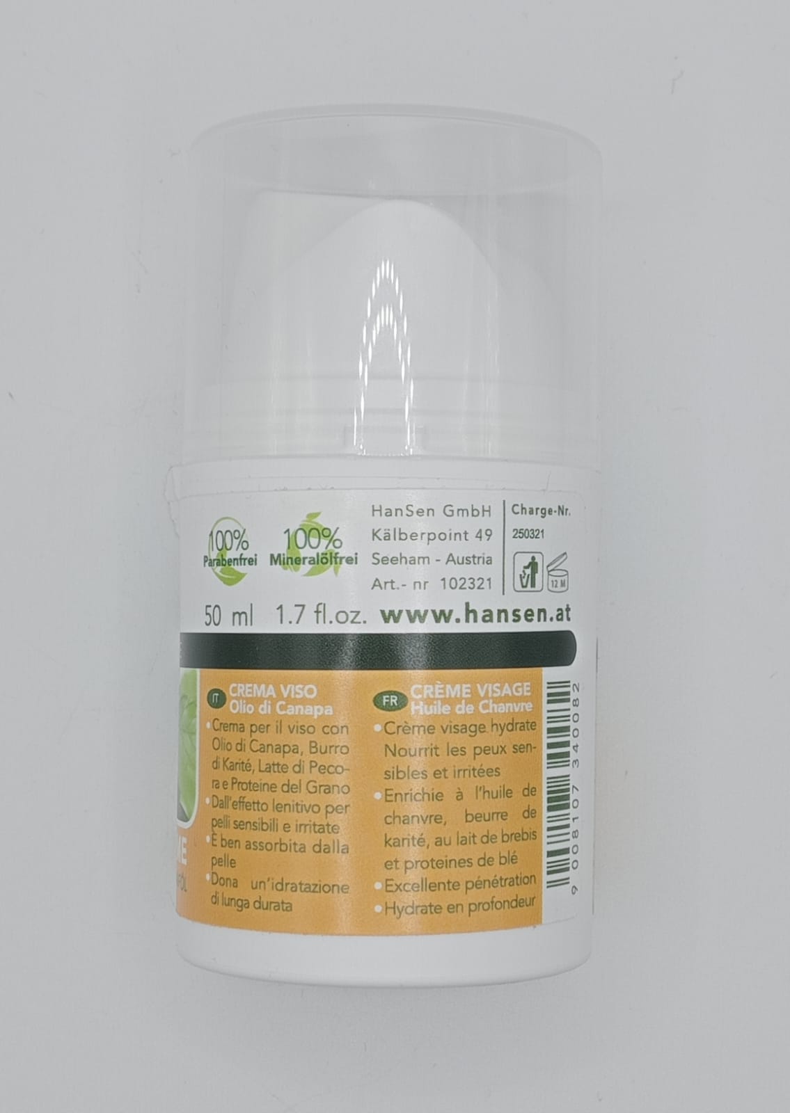 CREMA VISO - OVIS - OLIO DI CANAPA