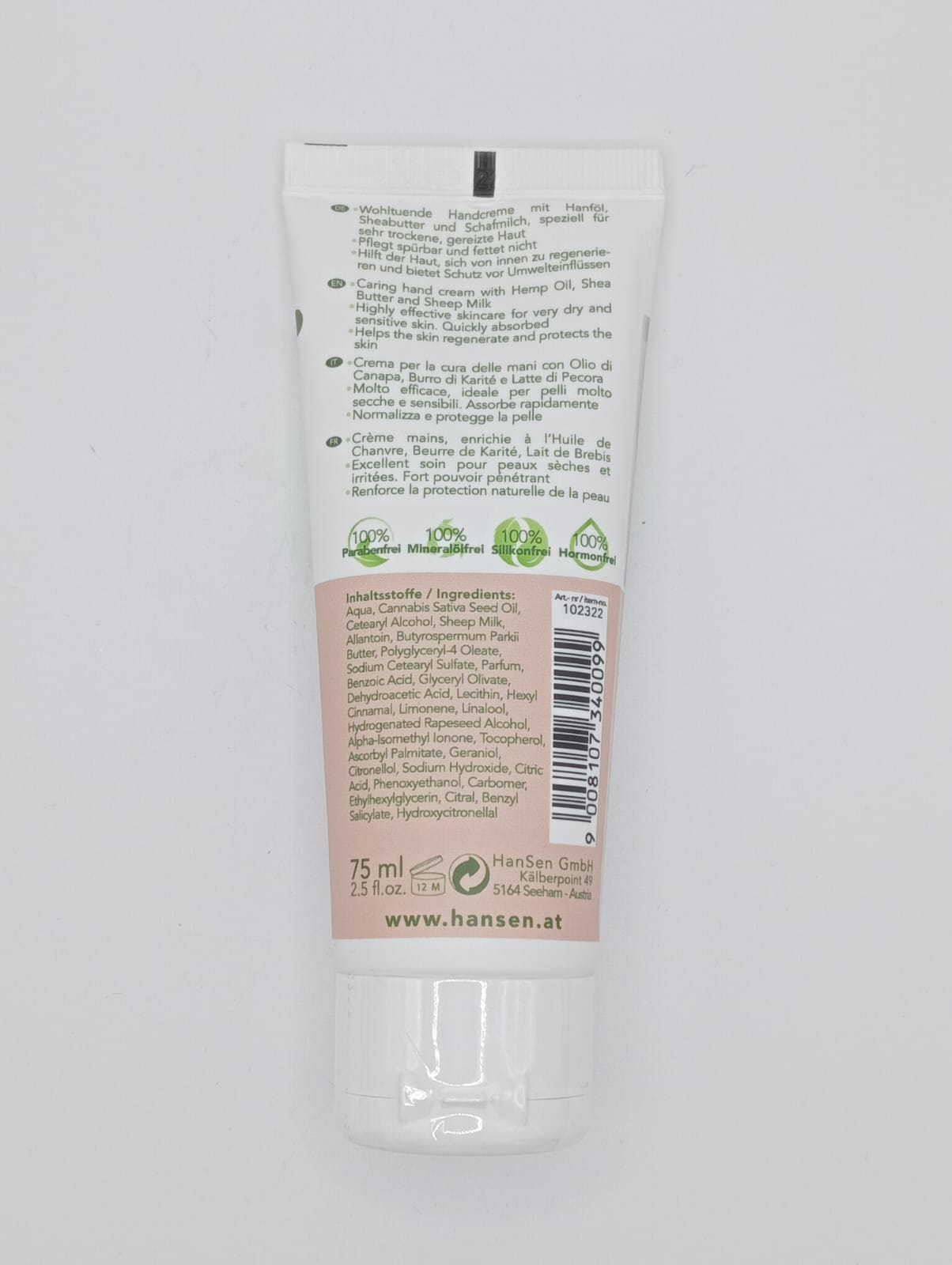 CREMA MANI - OVIS - OLIO DI CANAPA