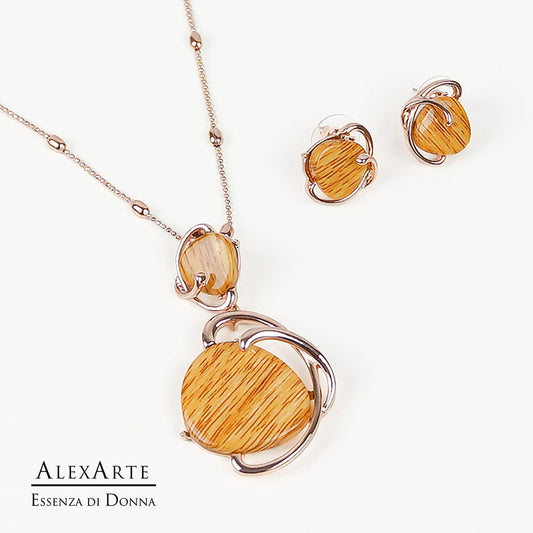 COLLANA E ORECCHINI HONEY WOOD - ALEXARTE