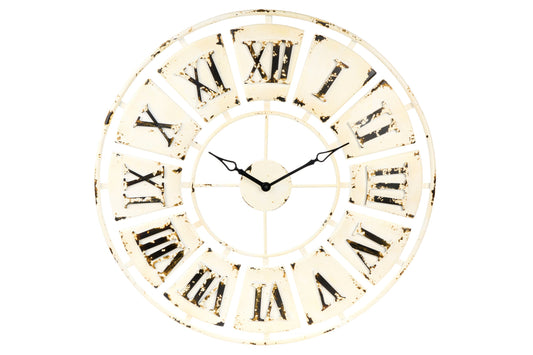 OROLOGIO IN METALLO BIANCO ANTICATO - NUVOLE DI STOFFA