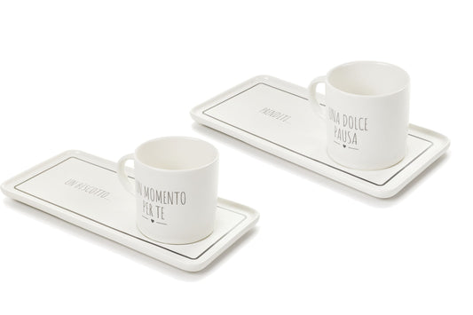 TAZZA CON VASSOIO - MY HOME - NUVOLE DI STOFFA