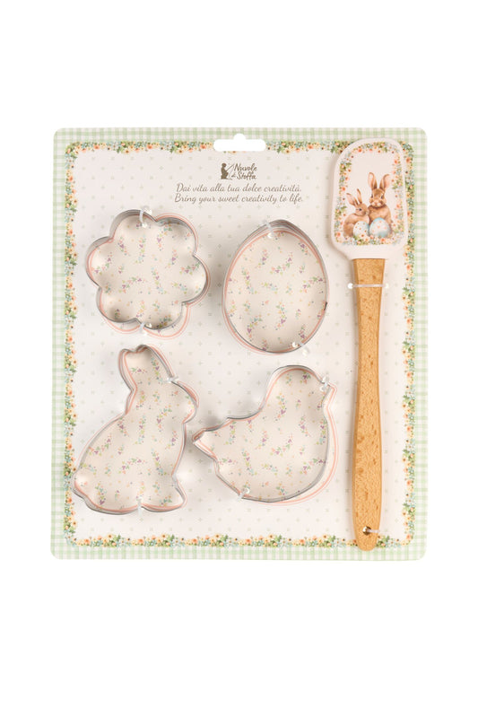 SET PALETTA IN SILICONE E 4 STAMPINI RABBIT PEPEN - NUVOLE DI STOFFA