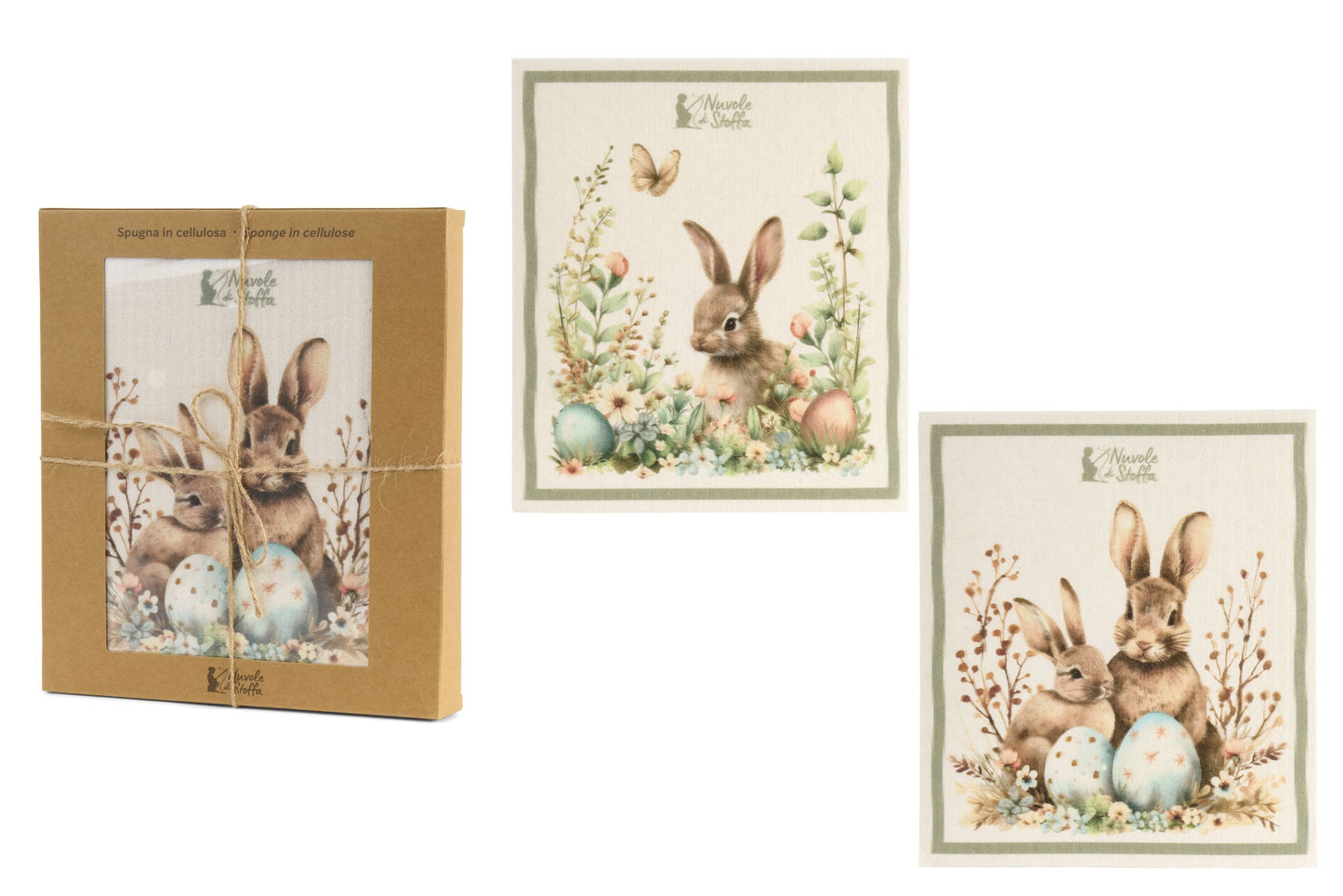 CONFEZIONE 6 SPUGNE IN CELLULOSA RABBIT PEPEN - NUVOLE DI STOFFA