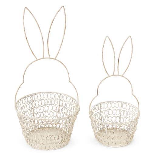SET CESTINI CONIGLIO IN METALLO- Nuvole di Stoffa