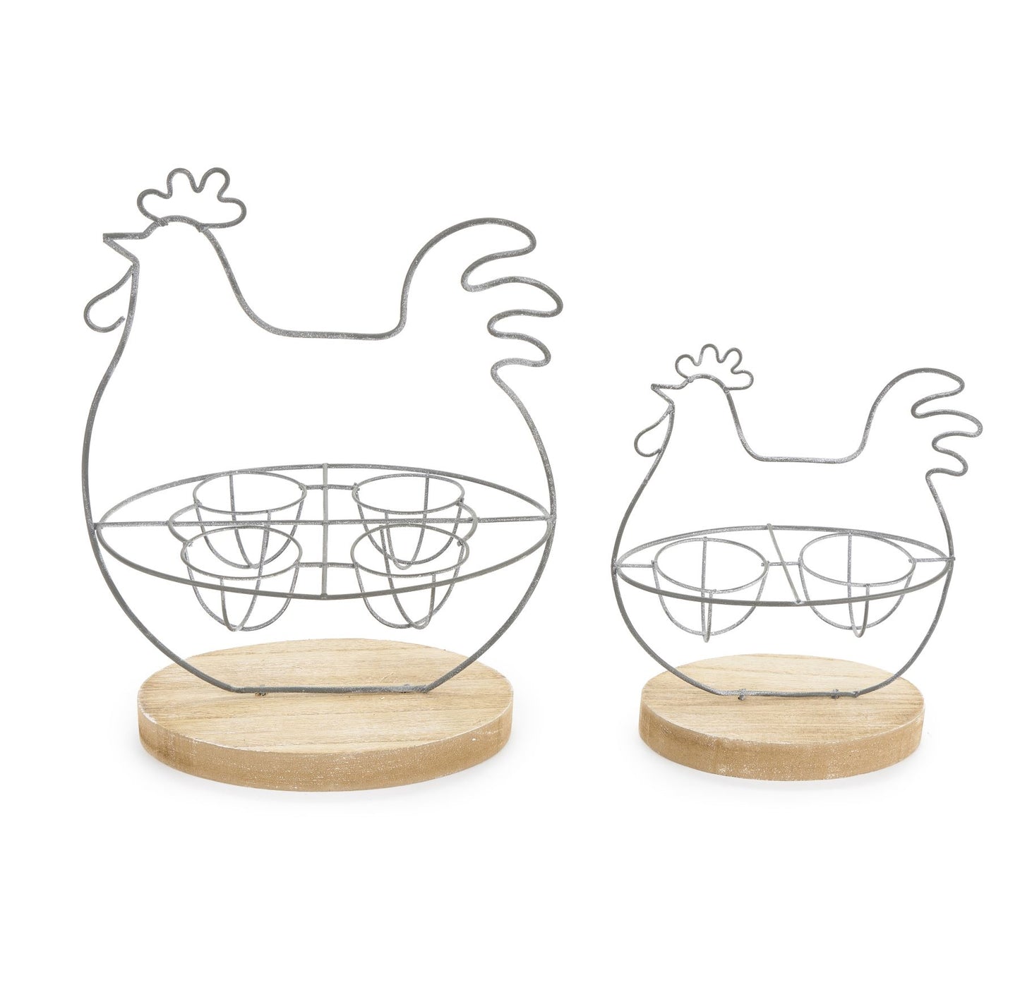 SET GALLINA IN METALLO PORTAUOVA - Nuvole di Stoffa