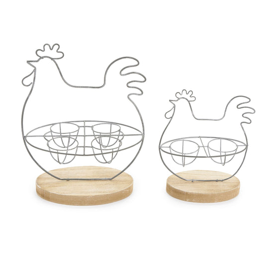 SET GALLINA IN METALLO PORTAUOVA - Nuvole di Stoffa