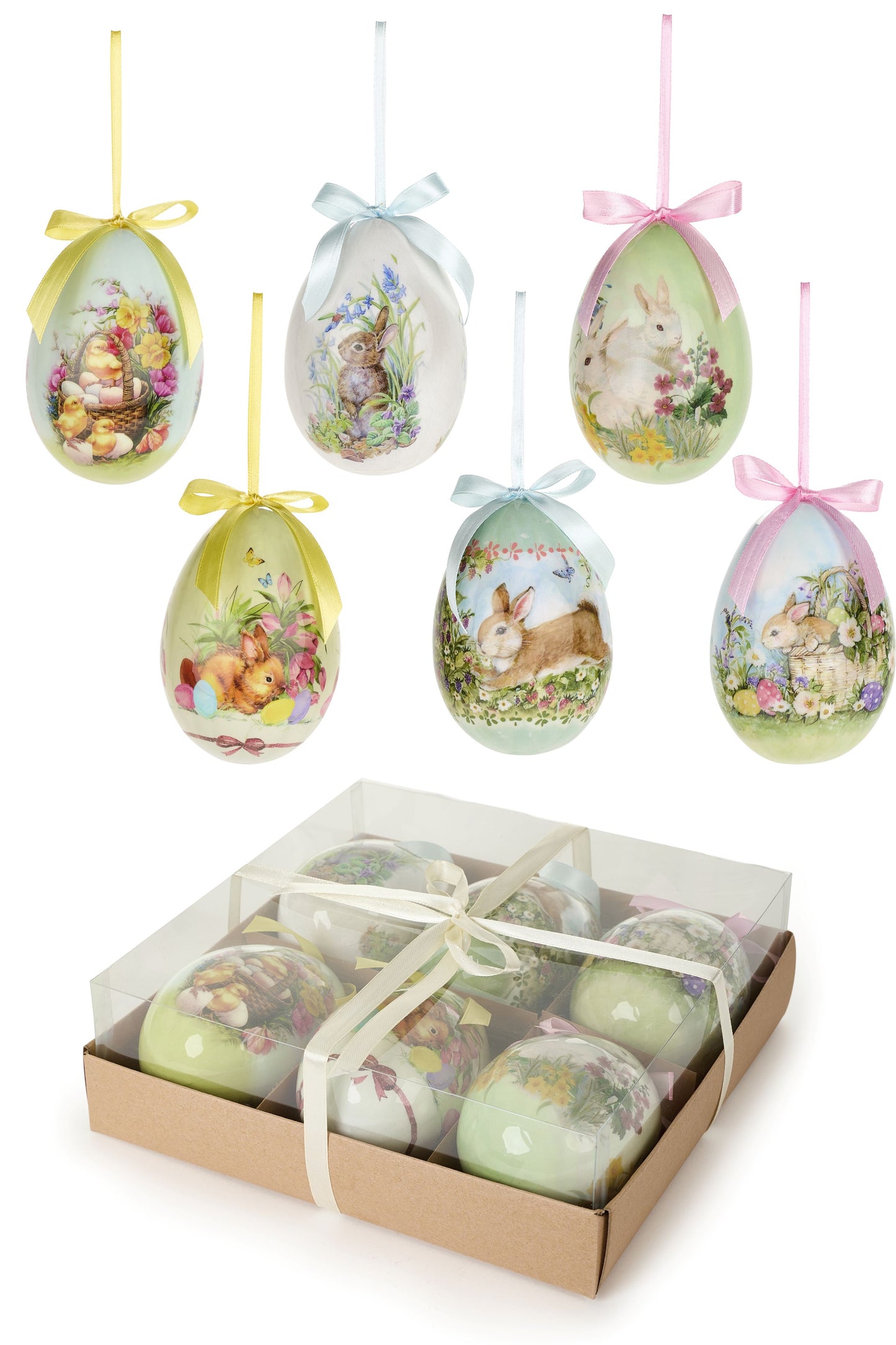 CONFEZIONE 6 UOVA DECORATE - NUVOLE DI STOFFA