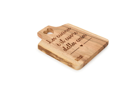 TAGLIERE IN LEGNO CON SCRITTA - NUVOLE DI STOFFA
