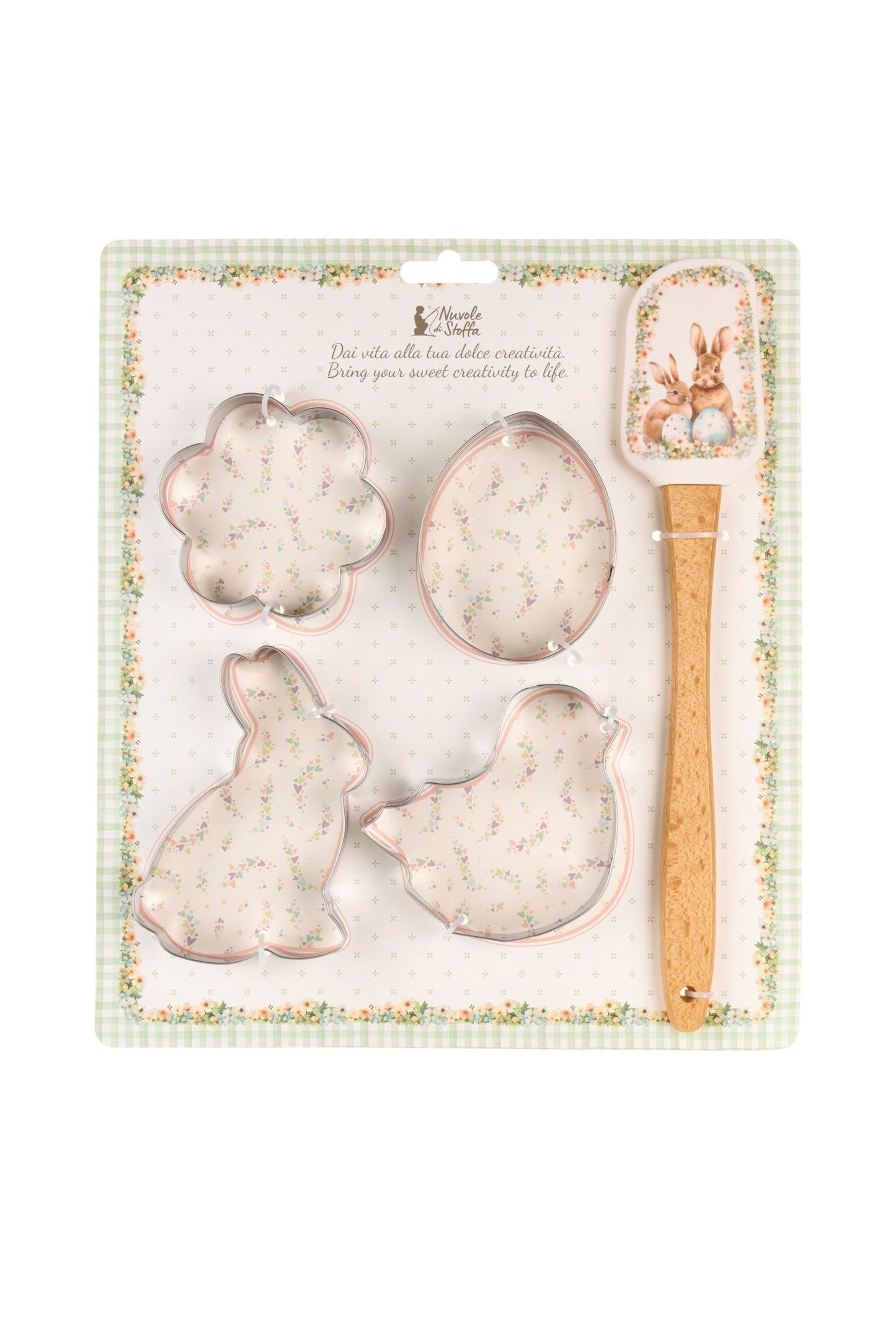 SET PALETTA IN SILICONE E 4 STAMPINI RABBIT PEPEN - NUVOLE DI STOFFA