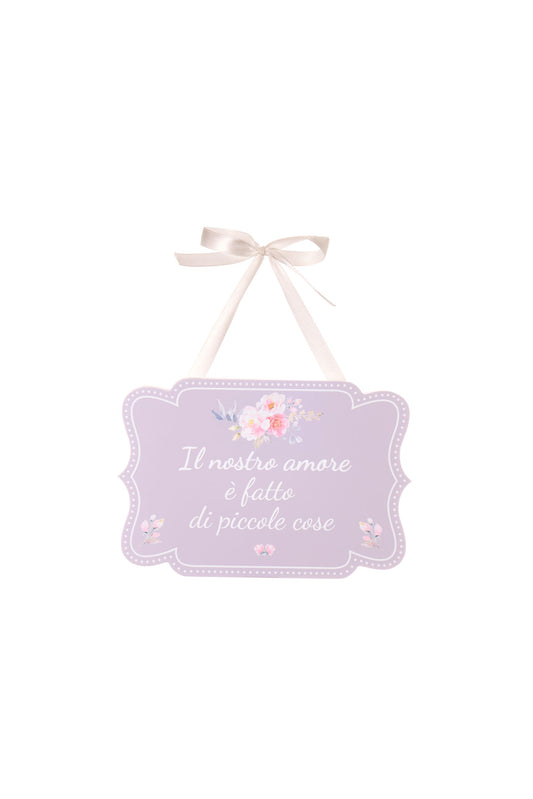 TARGHETTA LEGNO RETTANGOLARE - NUVOLE DI STOFFA