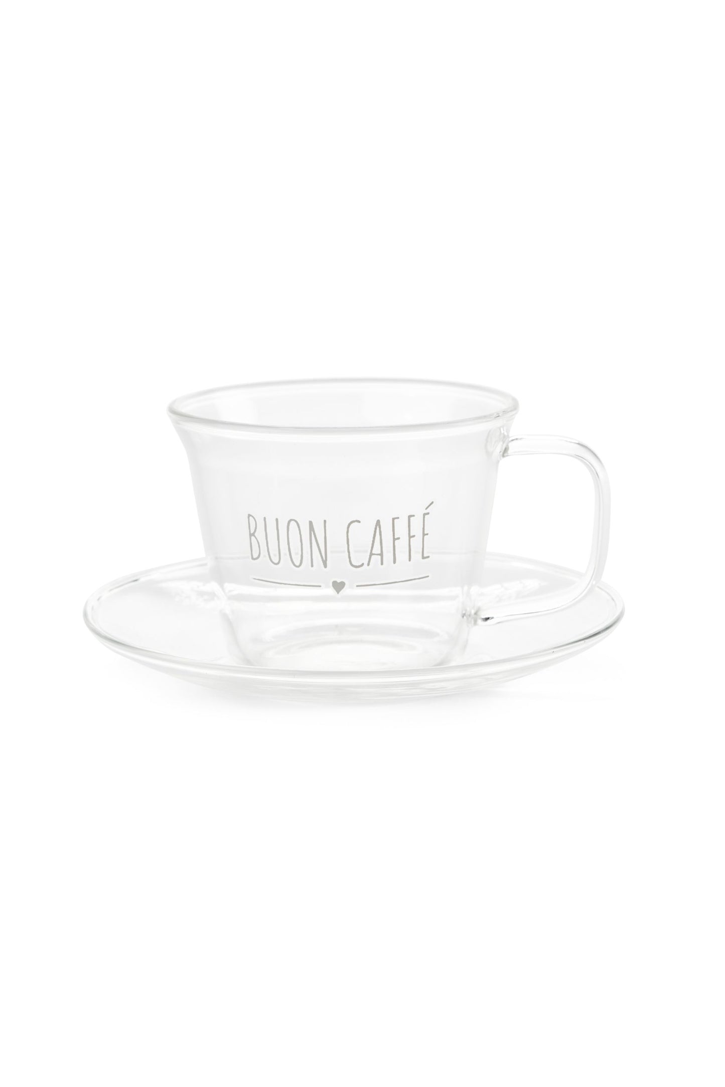 TAZZINA CON PIATTINO IN BOROSILICATO - CAFFETTINO? - NUVOLE DI STOFFA