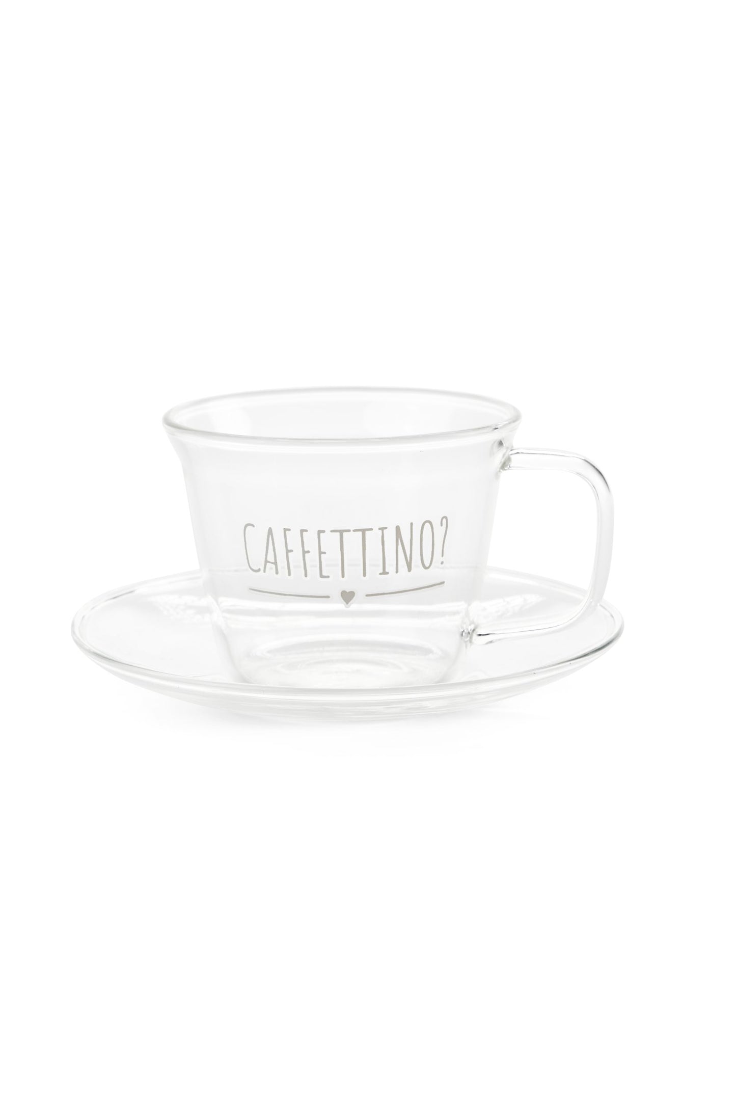 TAZZINA CON PIATTINO IN BOROSILICATO - CAFFETTINO? - NUVOLE DI STOFFA